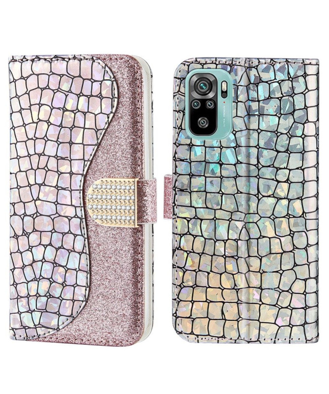 Housse Xiaomi Redmi Note 10 4G / Note 10S / Poco M5S Luxury Croco Paillettes