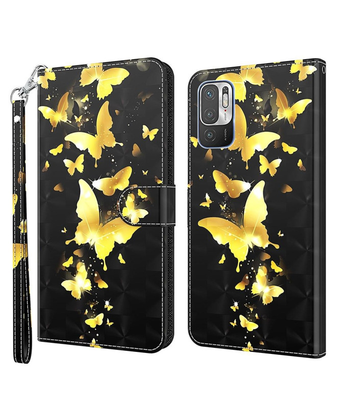 Housse Xiaomi Redmi Note 10 5G / Poco M3 Pro papillons dorés