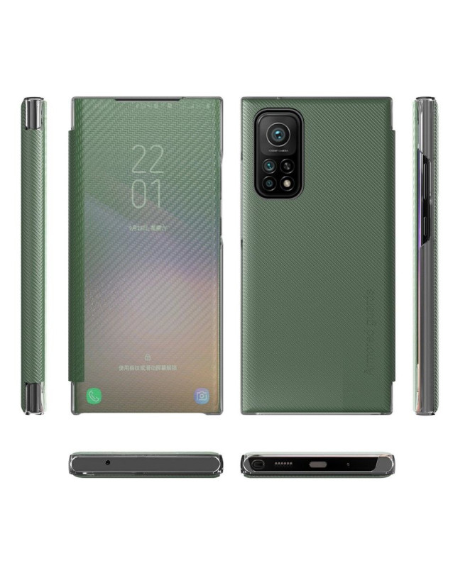 Flip cover Xiaomi Redmi Note 10 5G / Poco M3 Pro 5G Fibre de carbone