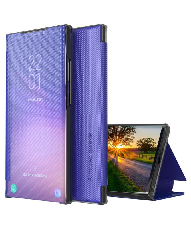 Flip cover Xiaomi Poco X3, X3 NFC, X3 Pro Fibre de carbone