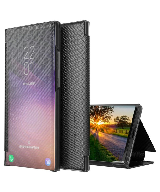 Flip cover Xiaomi Poco X3, X3 NFC, X3 Pro Fibre de carbone