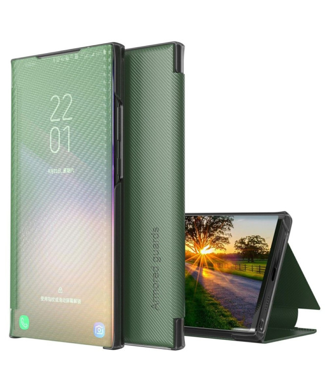 Flip cover Xiaomi Poco X3, X3 NFC, X3 Pro Fibre de carbone