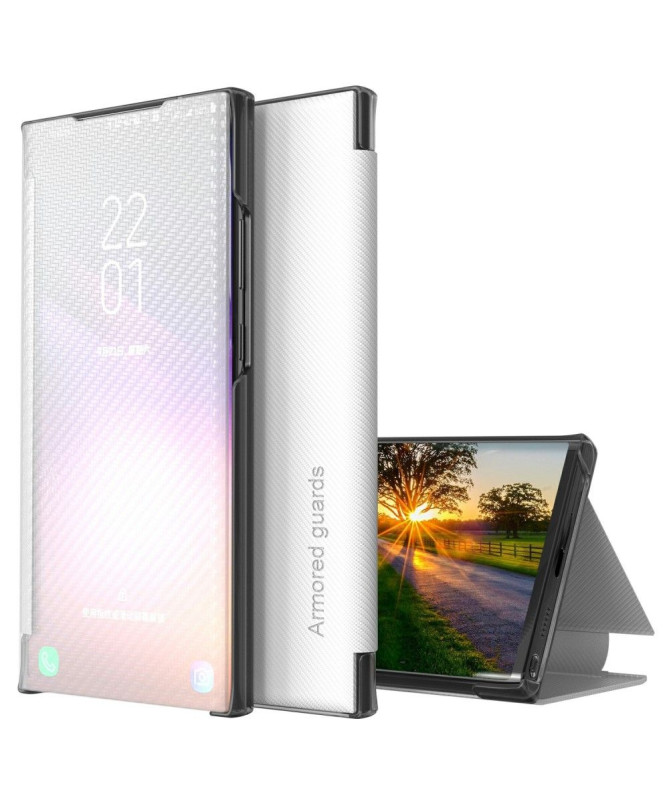 Flip cover Xiaomi Poco X3, X3 NFC, X3 Pro Fibre de carbone