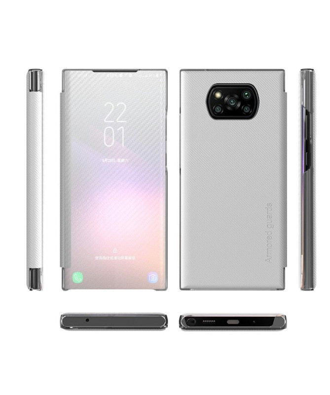 Flip cover Xiaomi Poco X3, X3 NFC, X3 Pro Fibre de carbone