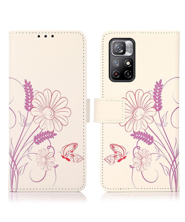 Housse Xiaomi Poco M4 Pro 5G Illustration Fleurs et Papillon