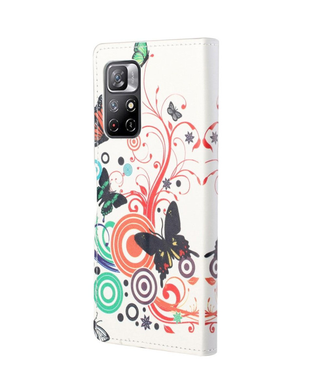 Housse Xiaomi Poco M4 Pro 5G Papillons Rétro