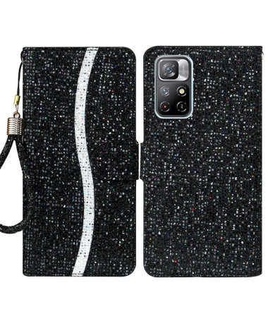 Housse Xiaomi Poco M4 Pro 5G Glitter Porte Cartes