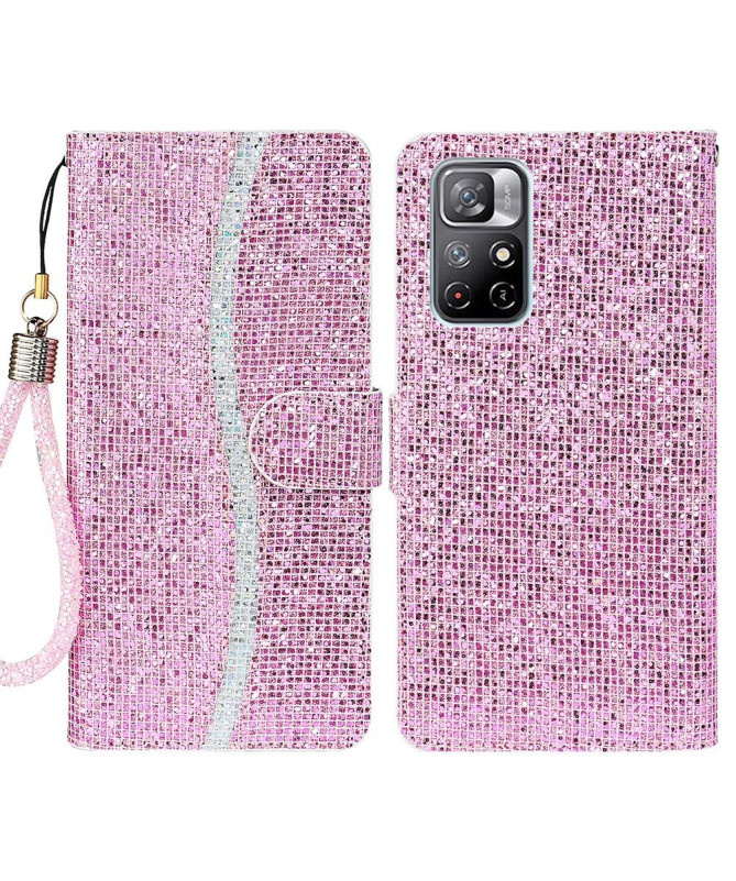 Housse Xiaomi Poco M4 Pro 5G Glitter Porte Cartes