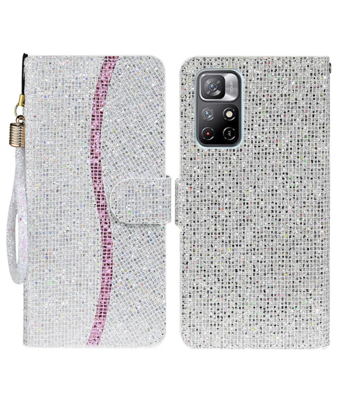 Housse Xiaomi Poco M4 Pro 5G Glitter Porte Cartes