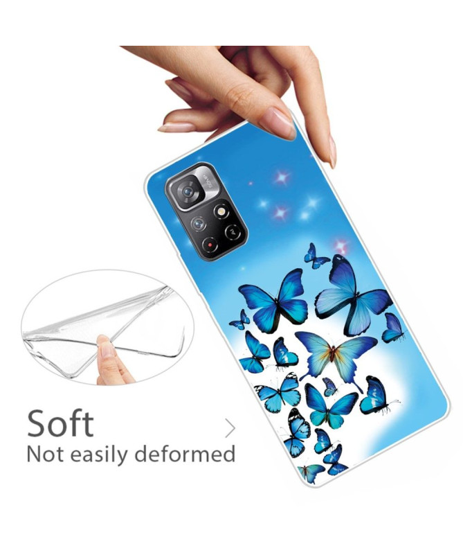 Coque Xiaomi Poco M4 Pro 5G Papillons Bleus