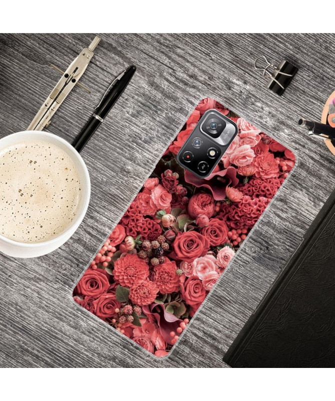 Coque Xiaomi Poco M4 Pro 5G Red Flower