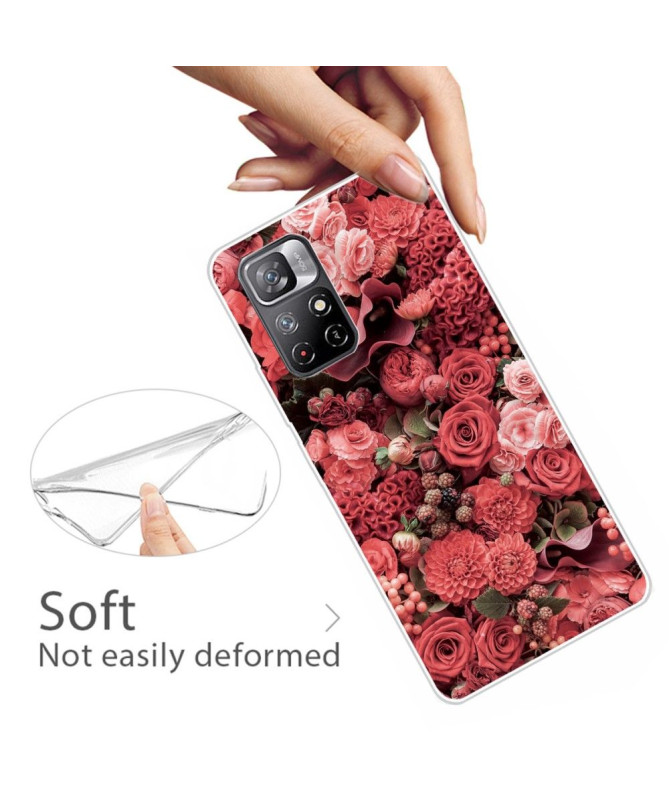 Coque Xiaomi Poco M4 Pro 5G Red Flower