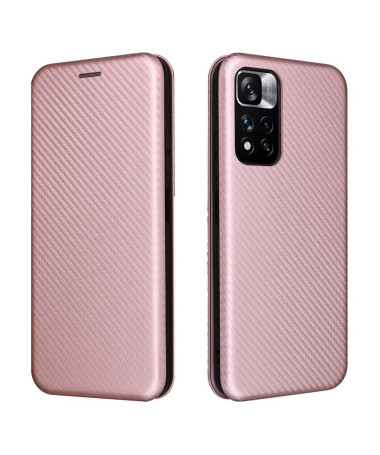 Housse Xiaomi Poco M4 Pro 5G simili cuir fibre de carbone