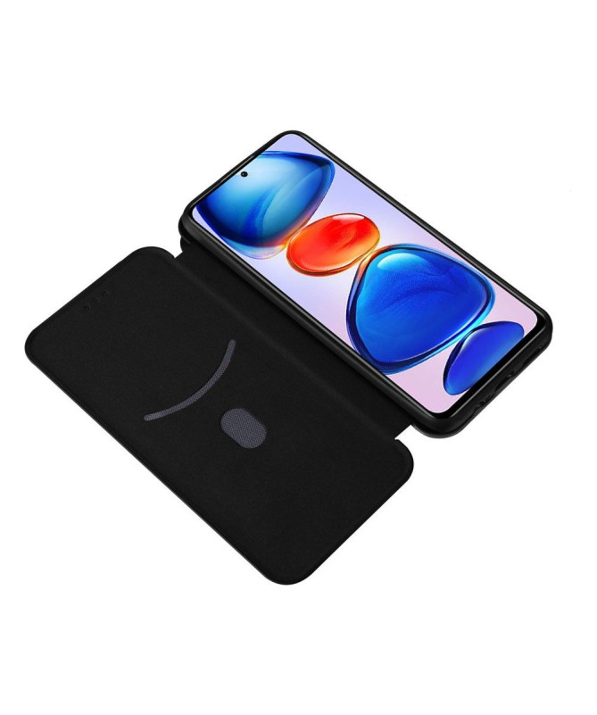 Housse Xiaomi Poco M4 Pro 5G simili cuir fibre de carbone