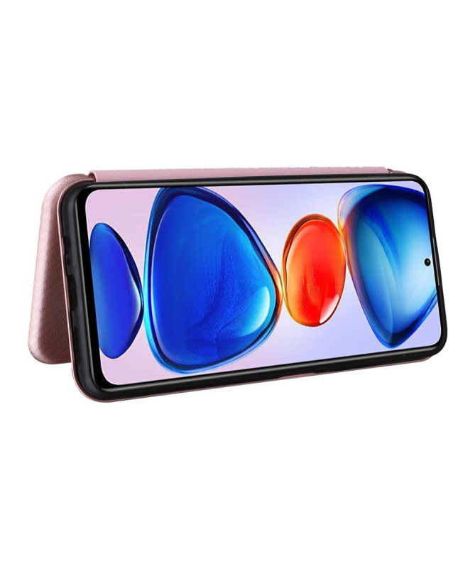 Housse Xiaomi Poco M4 Pro 5G simili cuir fibre de carbone