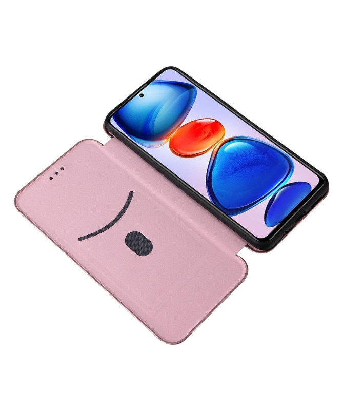 Housse Xiaomi Poco M4 Pro 5G simili cuir fibre de carbone