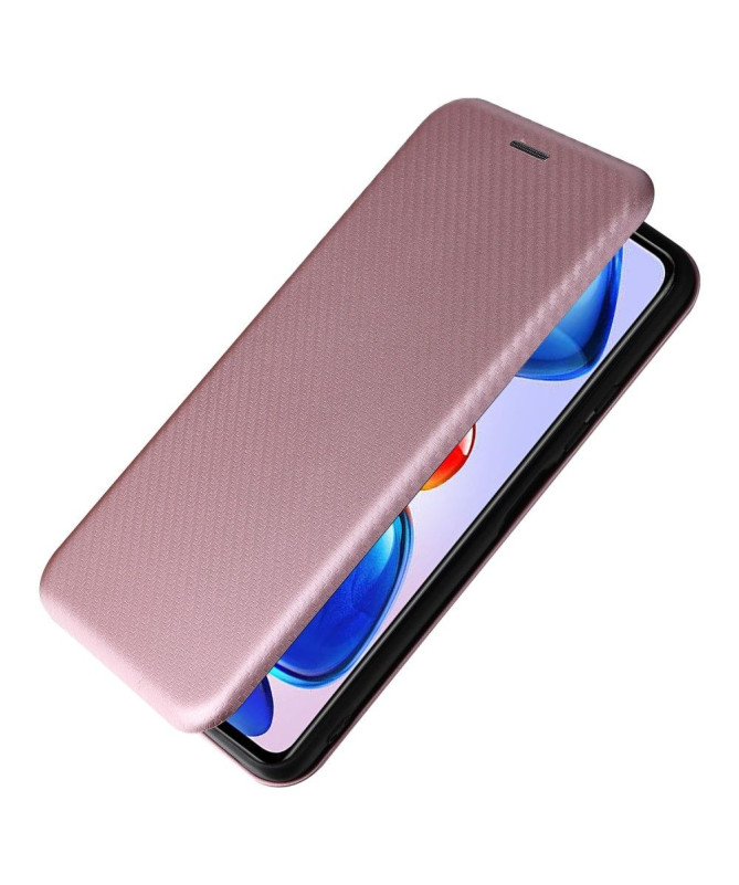 Housse Xiaomi Poco M4 Pro 5G simili cuir fibre de carbone
