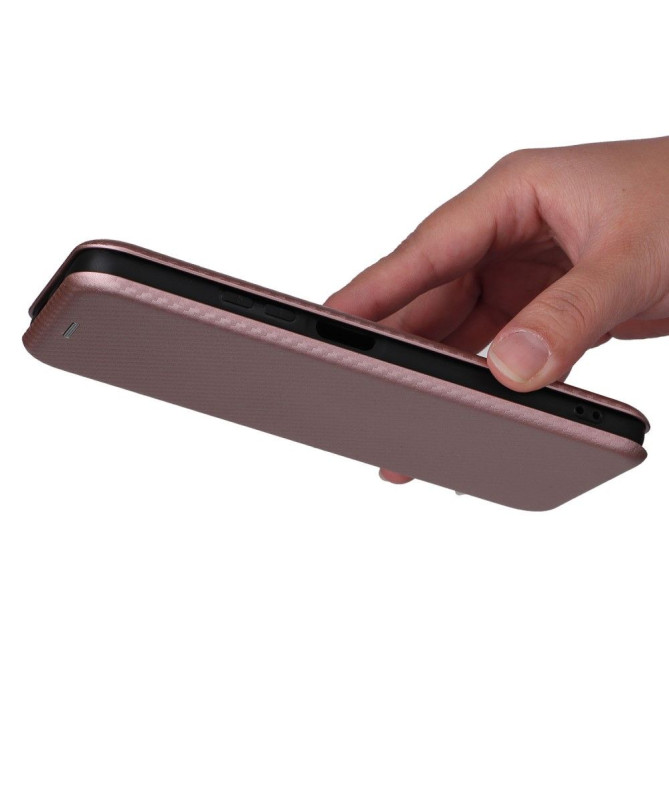 Housse Xiaomi Poco M4 Pro 5G simili cuir fibre de carbone