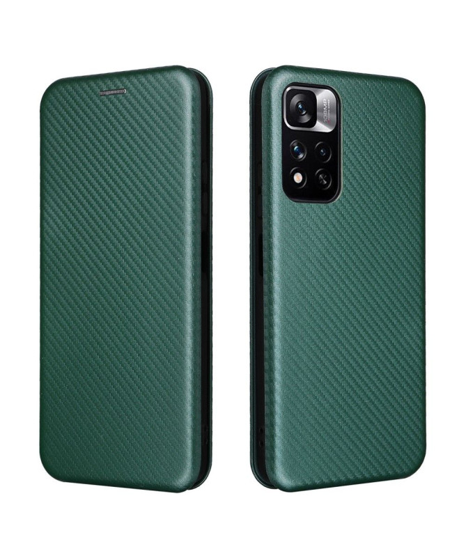 Housse Xiaomi Poco M4 Pro 5G simili cuir fibre de carbone