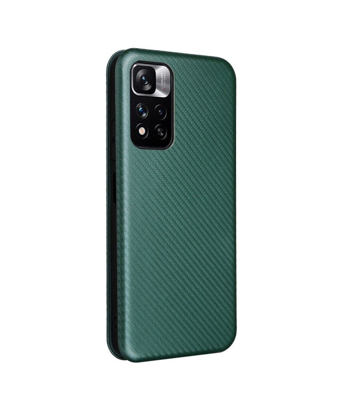 Housse Xiaomi Poco M4 Pro 5G simili cuir fibre de carbone