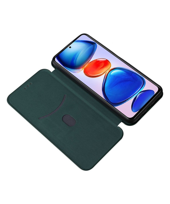 Housse Xiaomi Poco M4 Pro 5G simili cuir fibre de carbone