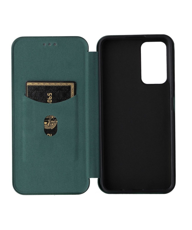 Housse Xiaomi Poco M4 Pro 5G simili cuir fibre de carbone