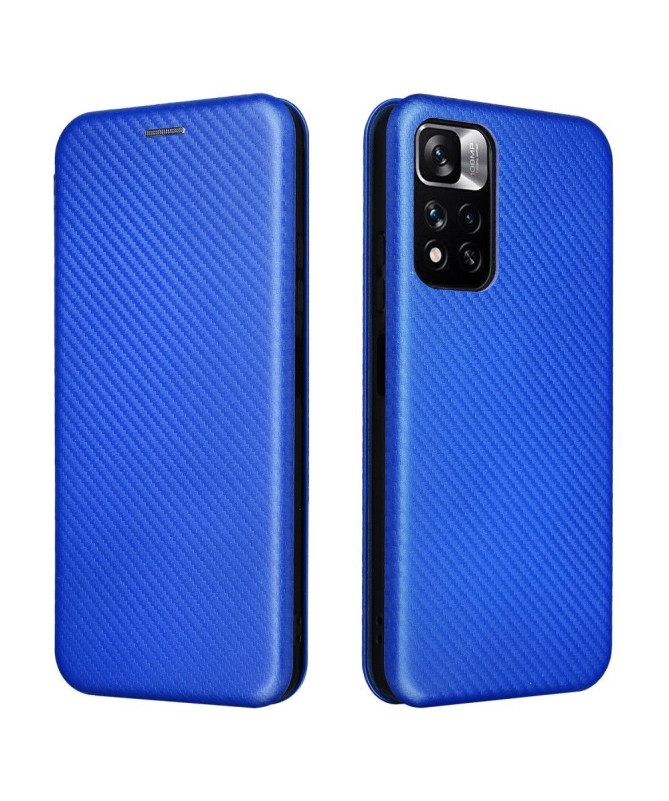 Housse Xiaomi Poco M4 Pro 5G simili cuir fibre de carbone