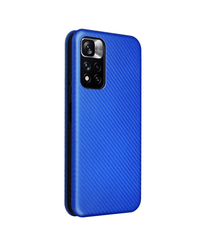 Housse Xiaomi Poco M4 Pro 5G simili cuir fibre de carbone