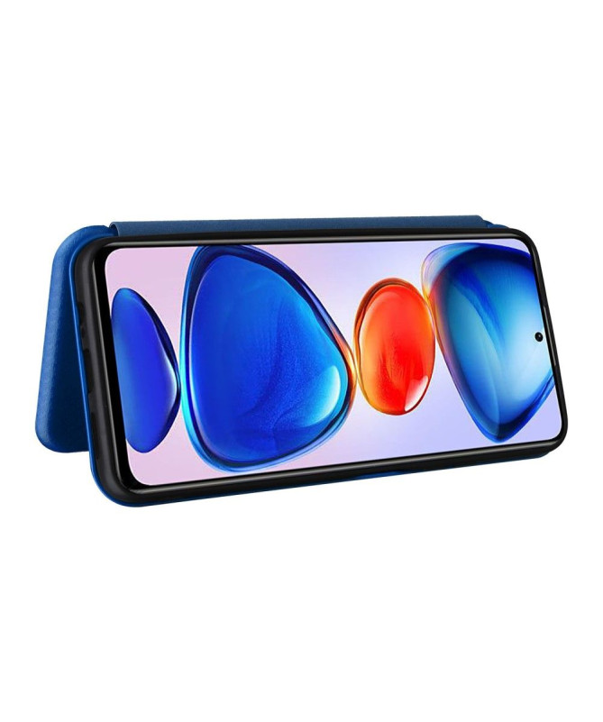 Housse Xiaomi Poco M4 Pro 5G simili cuir fibre de carbone