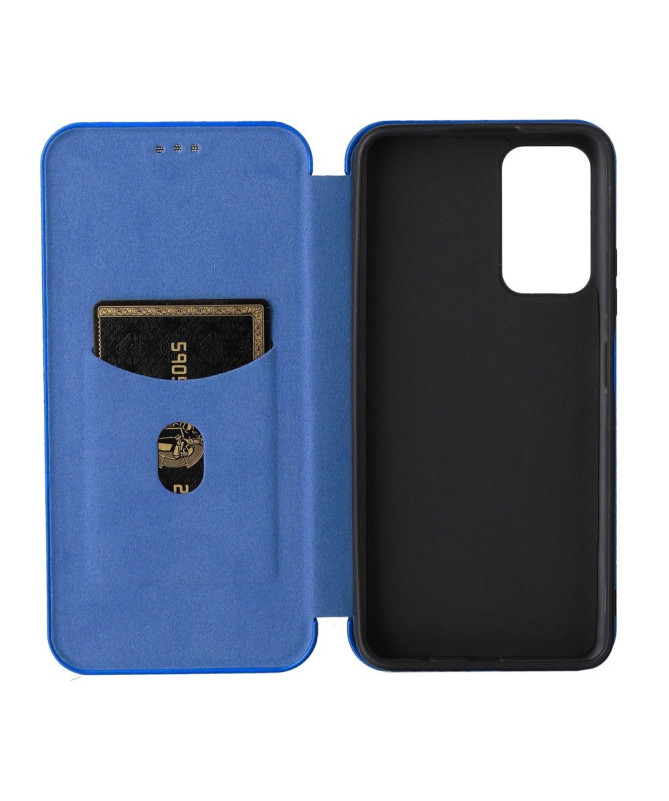 Housse Xiaomi Poco M4 Pro 5G simili cuir fibre de carbone