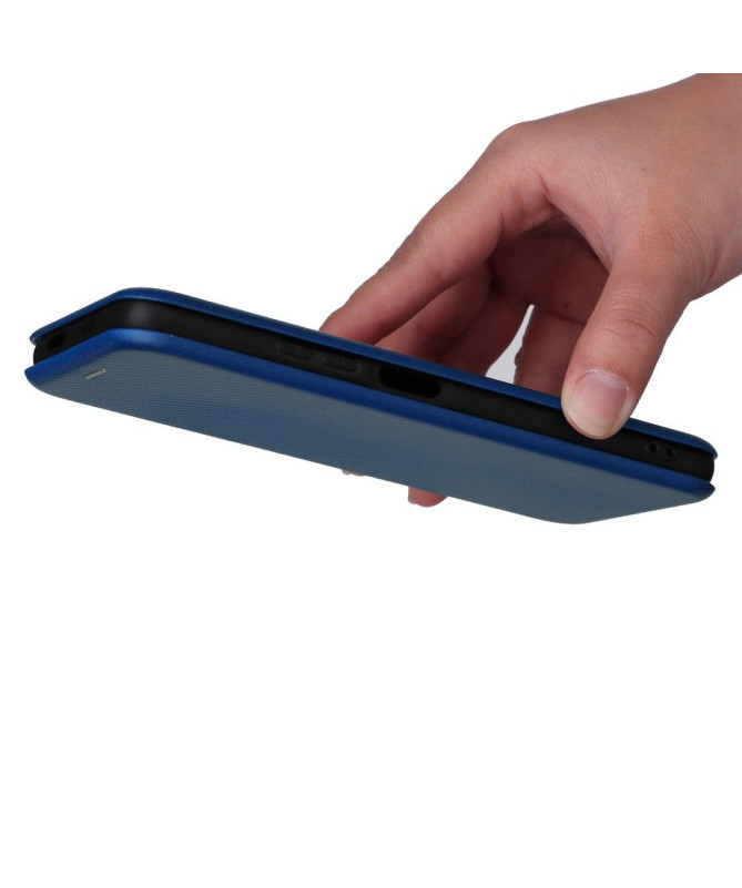 Housse Xiaomi Poco M4 Pro 5G simili cuir fibre de carbone