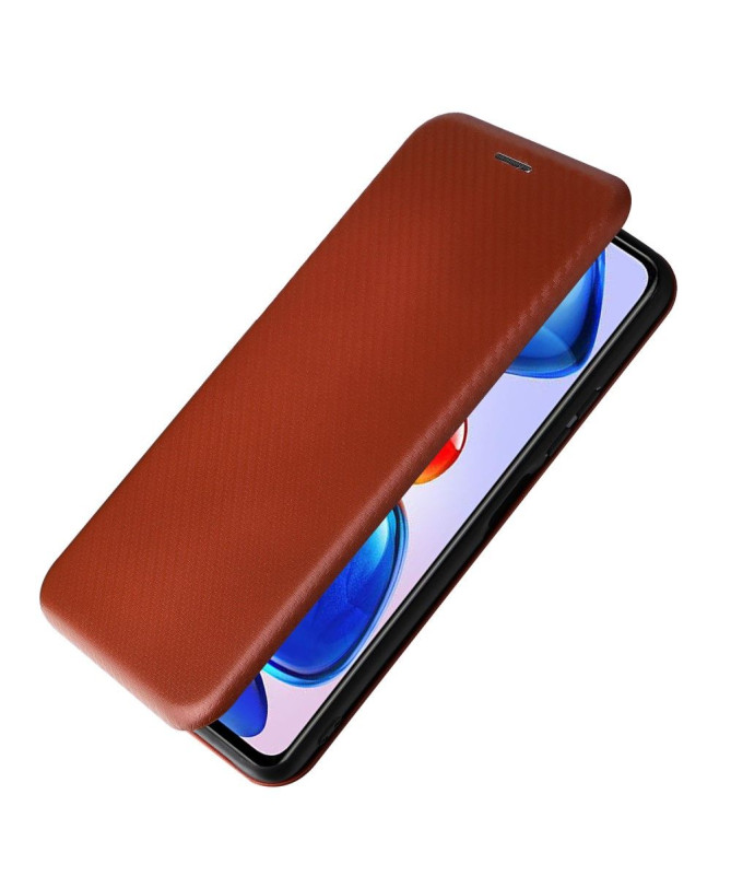 Housse Xiaomi Poco M4 Pro 5G simili cuir fibre de carbone