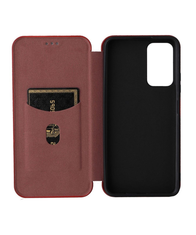 Housse Xiaomi Poco M4 Pro 5G simili cuir fibre de carbone