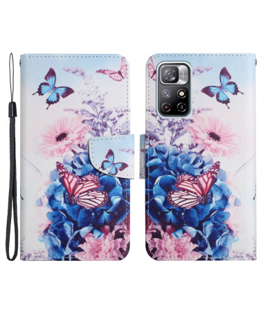 Housse Xiaomi Poco M4 Pro 5G papillons et fleurs