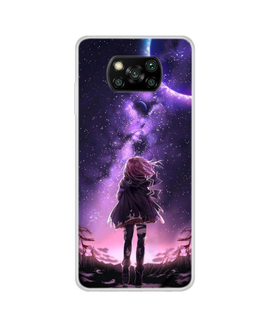 Coque Xiaomi Poco X3, X3 Pro et X3 NFC Illustration fille pleine lune