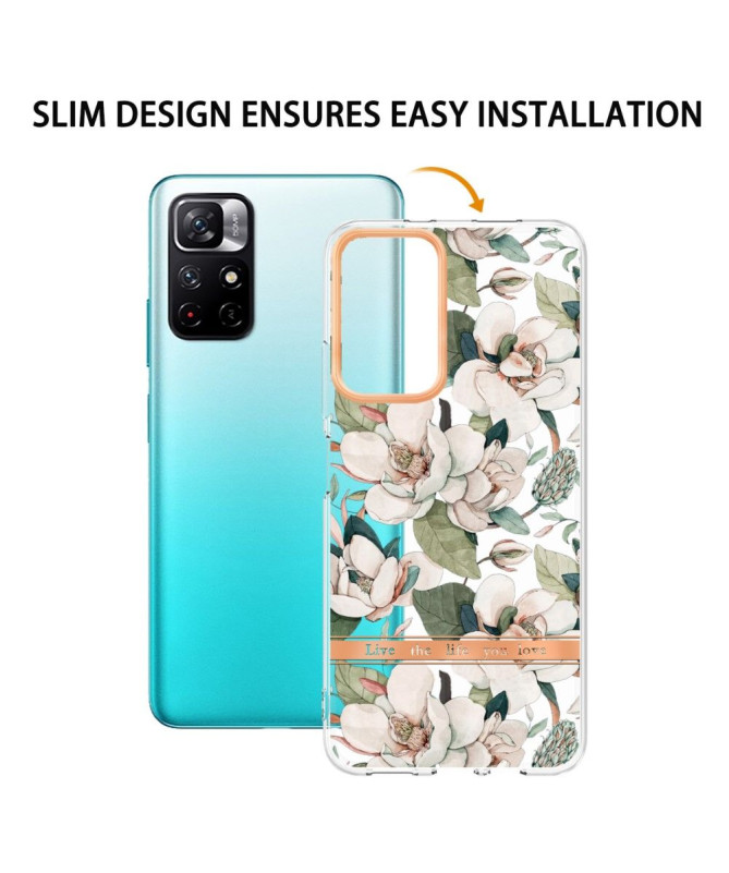 Coque Poco M4 Pro 5G Gardénia fleur blanche
