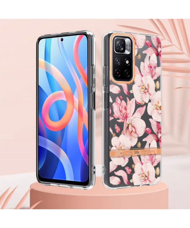 Coque Poco M4 Pro 5G Gardénia fleur rose