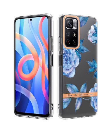 Coque Poco M4 Pro 5G Pivoine bleu