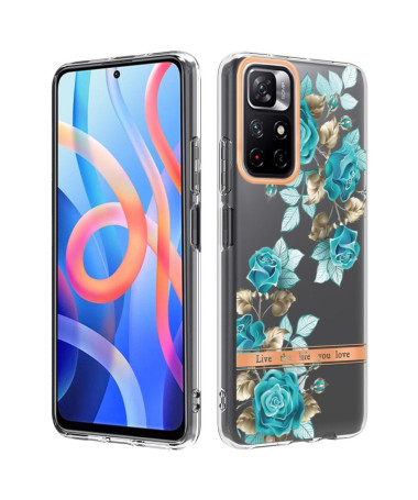 Coque Poco M4 Pro 5G Rose bleue