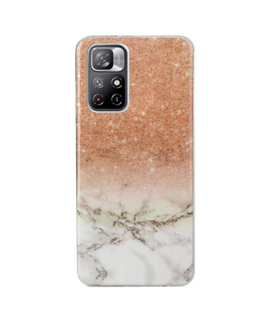 Coque Poco M4 Pro 5G Marbre Paillettes