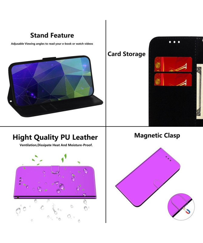 Housse Xiaomi Poco X4 Pro 5G simili cuir effet miroir - photo 15
