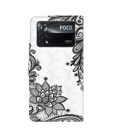 Housse Xiaomi Poco X4 Pro 5G fleurs dentelle