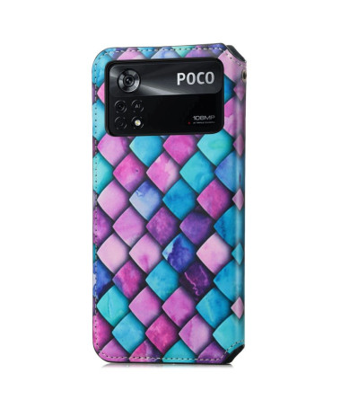 Housse Xiaomi Poco X4 Pro 5G Rabat Flip écaille coloré