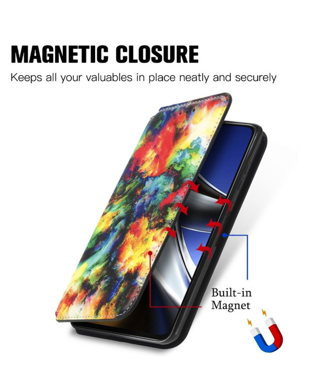 Housse Xiaomi Poco X4 Pro 5G Rabat Flip Nuage iridescent