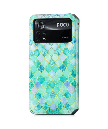 Housse Xiaomi Poco X4 Pro 5G Rabat Flip Motif Arabesque