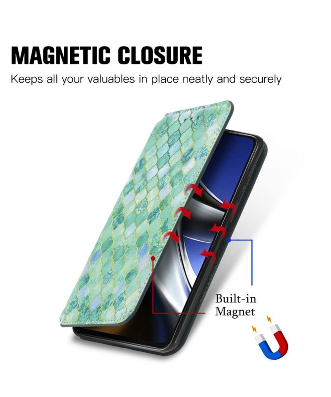 Housse Xiaomi Poco X4 Pro 5G Rabat Flip Motif Arabesque