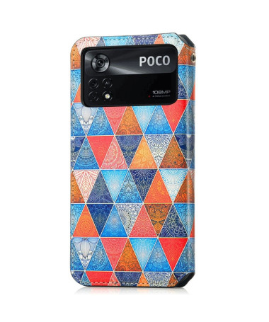 Housse Xiaomi Poco X4 Pro 5G Rabat Flip Mandala Kaléidoscope