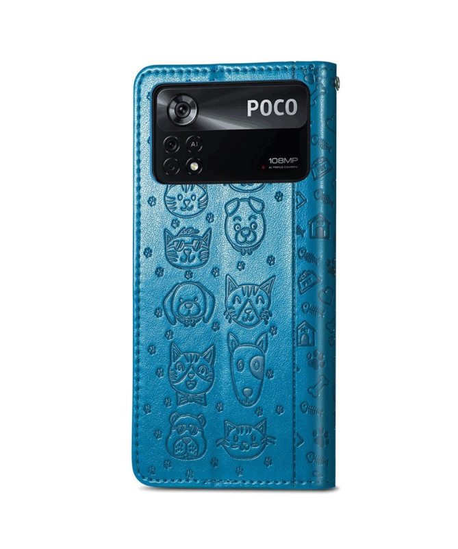 Housse Xiaomi Poco X4 Pro 5G effet cuir animaux en relief - photo 2