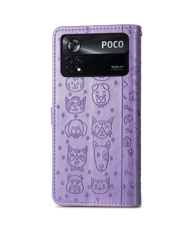Housse Xiaomi Poco X4 Pro 5G effet cuir animaux en relief - photo 31