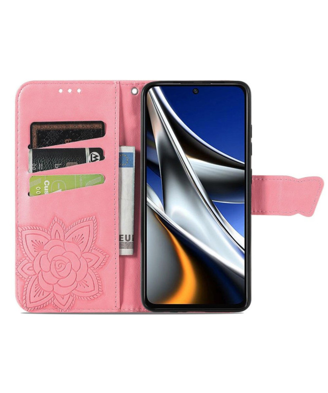 Housse Xiaomi Poco X4 Pro 5G Papillon Relief